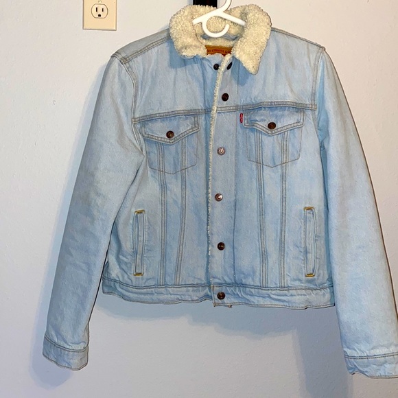 Womens Levi Denim Wool Lined Jacket 